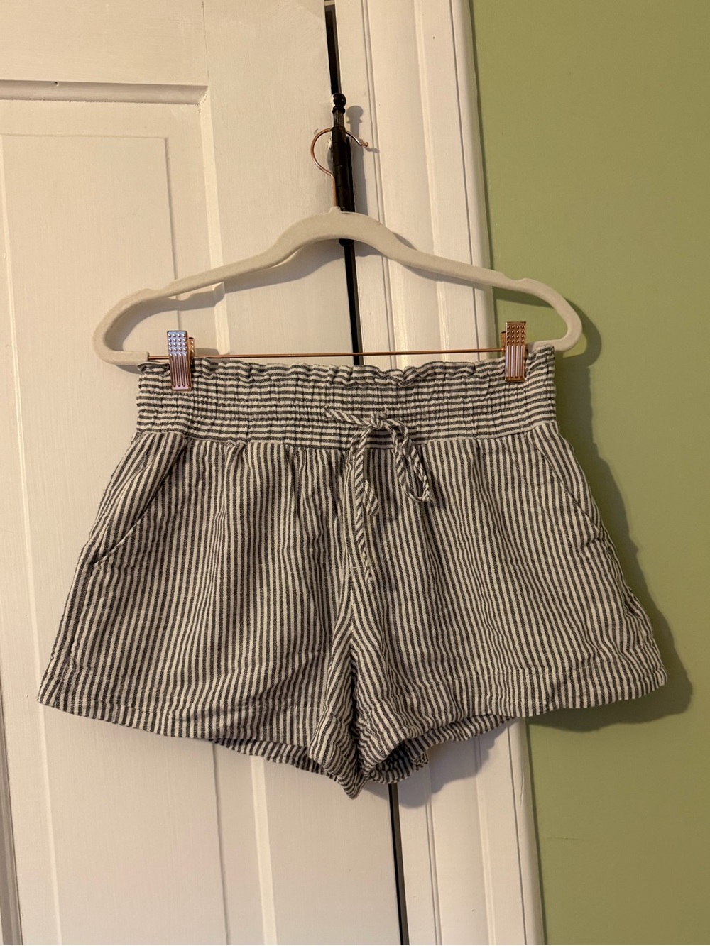 a new day Striped Shorts - White, Blue Small